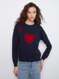 Queen Of Hearts Crew Neck Sweater