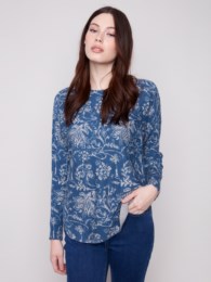 Printed Round Neck Top