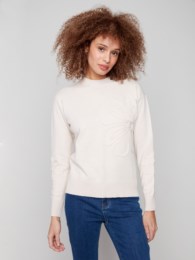 Crew Neck Sweater With Dropped Shoulder