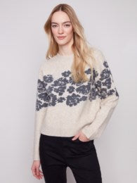 Crew Neck Sweater With Floral Print