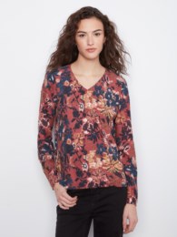 Long Sleeve Drop Shoulder V-Neck Reversible Sweater