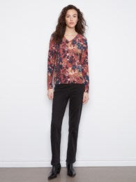 Long Sleeve Drop Shoulder V-Neck Reversible Sweater