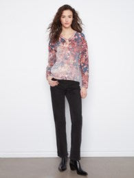 Long Sleeve Drop Shoulder V-Neck Reversible Sweater