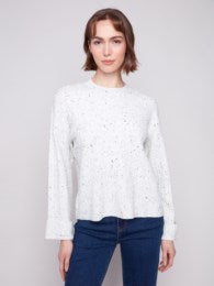 Crew Neck Sweater With Wide Cuff