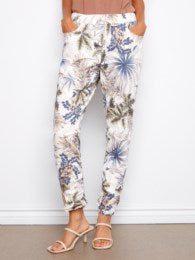 Printed Crinkle Bengaline Pull On Jogger Pant