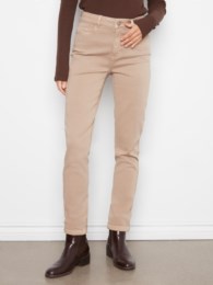 Cuffed Hem Slim 5 Pocket Coloured Twill Pants