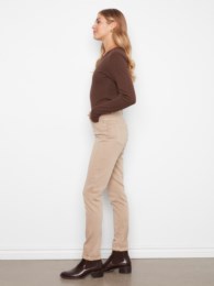 Cuffed Hem Slim 5 Pocket Coloured Twill Pants