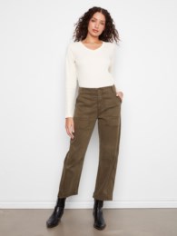 Smooth Twill Barrel Leg Pant