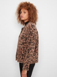 Eyelash Yarn Jacquard Jacket