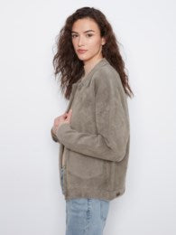 Eyelash Yarn Denim Style Jacket