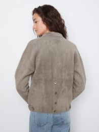 Eyelash Yarn Denim Style Jacket
