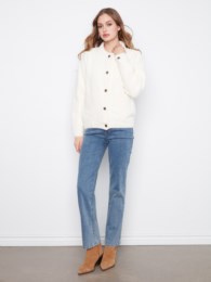 Eyelash Yarn Denim Style Jacket