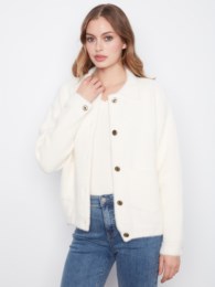 Eyelash Yarn Denim Style Jacket