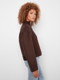 Wool Bomber Jacket With Zipper At Front