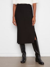Gusty Crepe Skirt With Front Patch Pocket