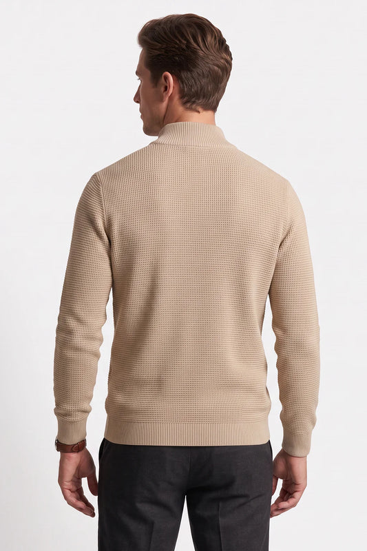 Hawk Long Sleeve Mock Neck 1/4 Zip Sweater 1356
