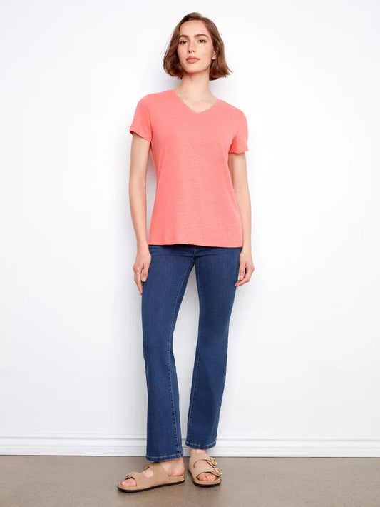 Linen V-Neck T-Shirt