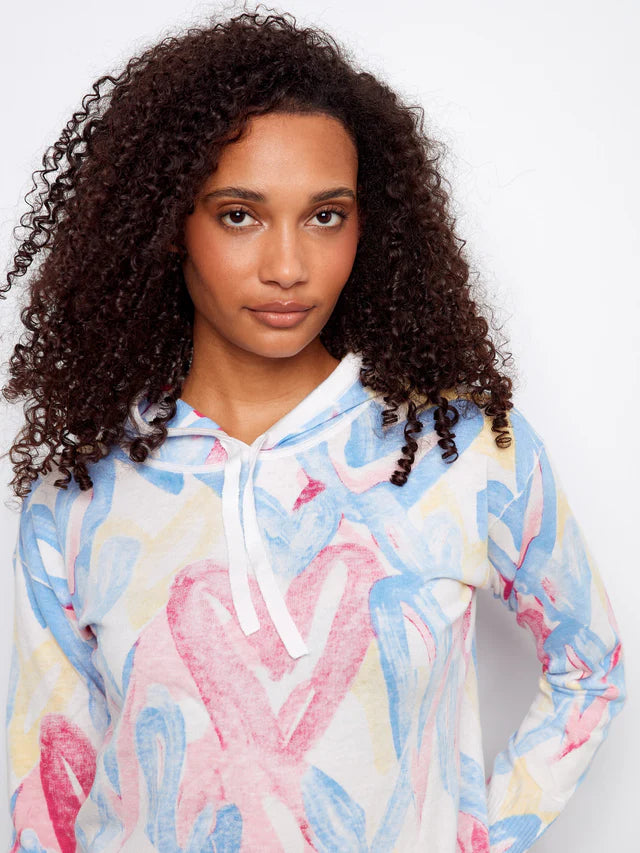 Reverse Print Long Sleeve Hoodie Sweater