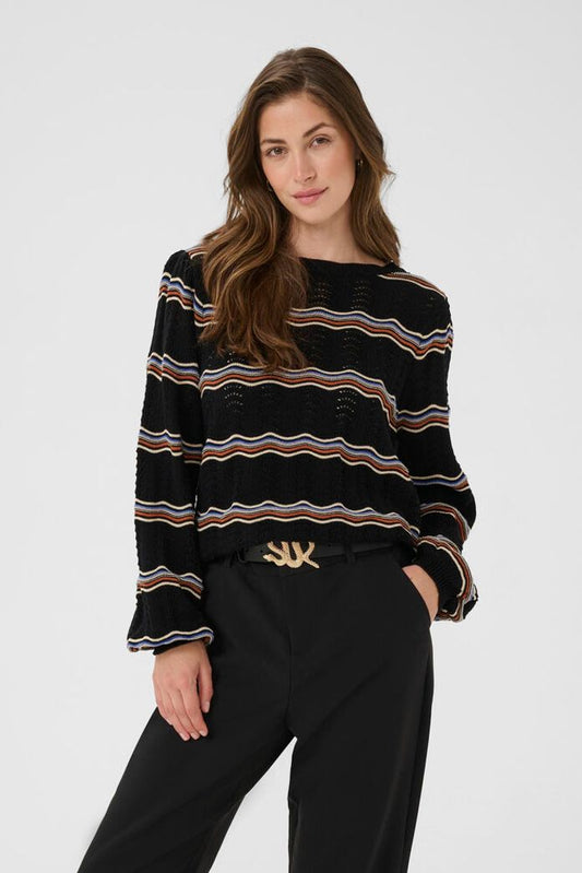 Wavy Knit Pullover