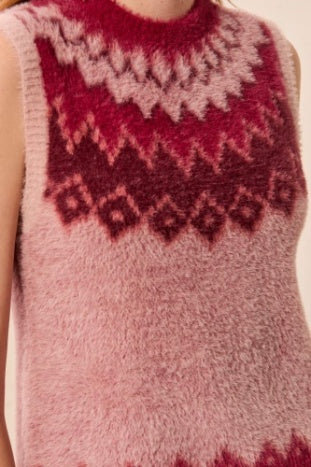 Crew Neck Fair Isle Sweater Vest
