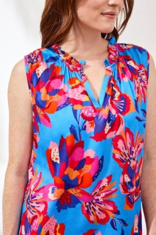 Sleeveless Blouse With Frill Neck