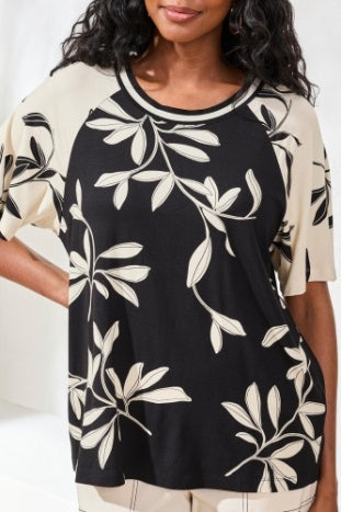 Flutter Sleeve Crew Neck Top
