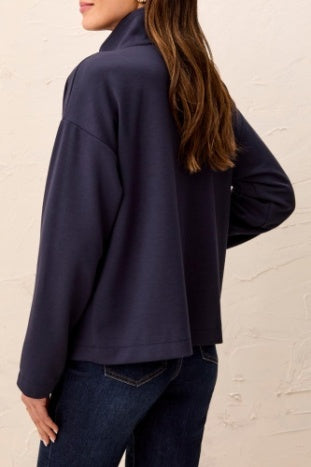 Long Sleeve Zip Front Coat With Lining