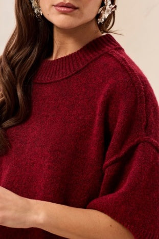 Lofty Elbow Sleeve Crew Neck Sweater
