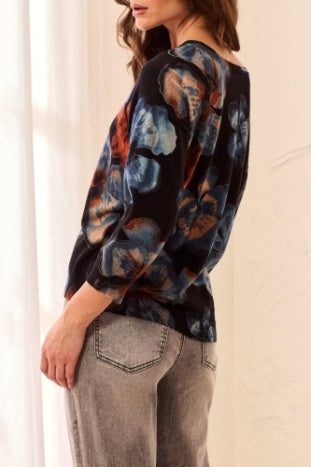 Soft Yarn 3/4 Sleeve Crew Neck Sweater