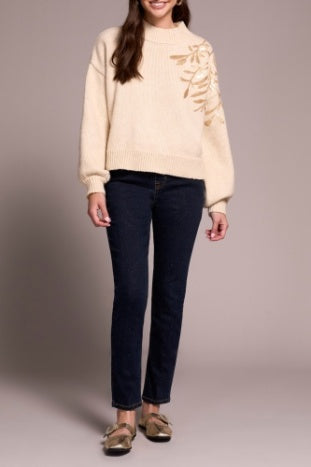 Long Sleeve Mock Neck With Sequins