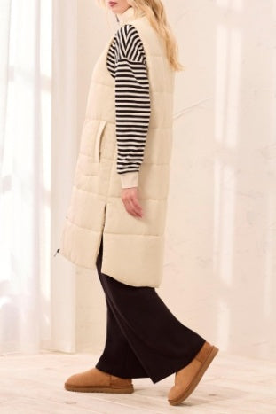 Long Zip Front Quilted Vest