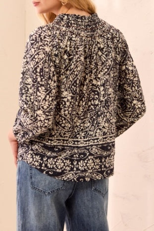 Blouse With Fancy Embroidery And Tassels