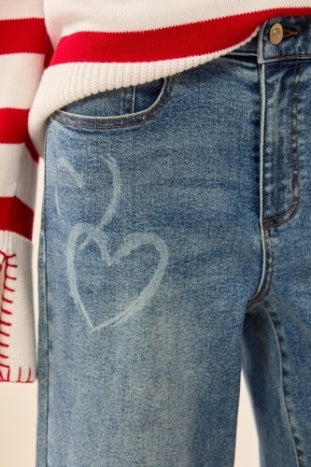 Sophia Curvy Printed Straight Leg Ankle Jean