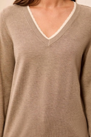 Long Sleeve V Neck Sweater