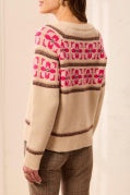 Fair Isle Button Front Sweater Cardigan