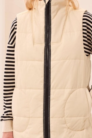 Long Zip Front Quilted Vest