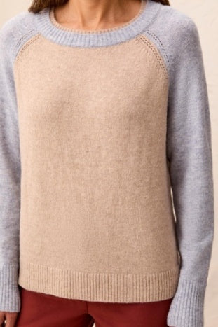 Long Sleeve Crew Neck Colour Block Sweater