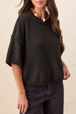 Lofty Elbow Sleeve Crew Neck Sweater
