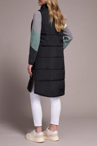 Long Zip Front Quilted Vest