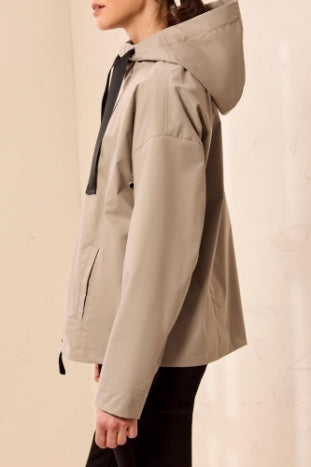 Long Sleeve Hooded Zip Front Coat