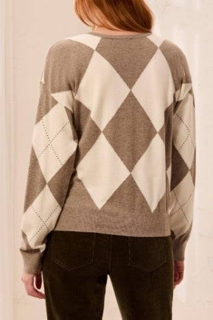 Long Sleeve Crew Neck Sweater With Stud Detailing