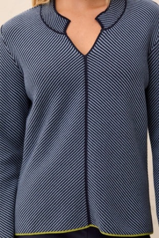 Long Sleeve Split Neck Sweater