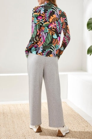 Printed Mock Neck Cardigan