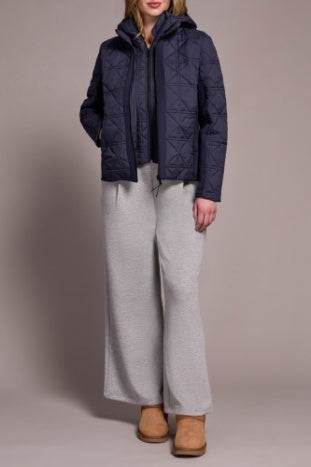 Long Sleeve Puffer Jacket With Removable Hood