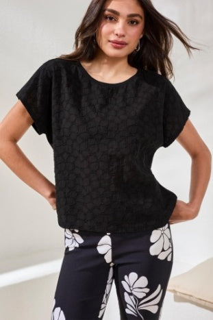Cap Sleeve Crew Neck Top