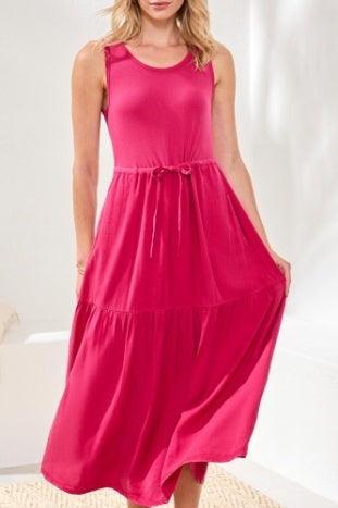 Sleeveless Boat Neck Maxi Dress