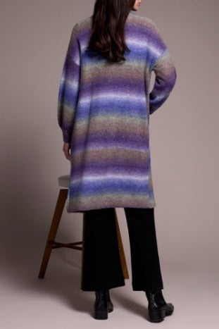 Long Sweater Cardigan With Puff Slleve