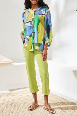 Flowy Dolman Sleeve Blouse With Self Covering Buttons