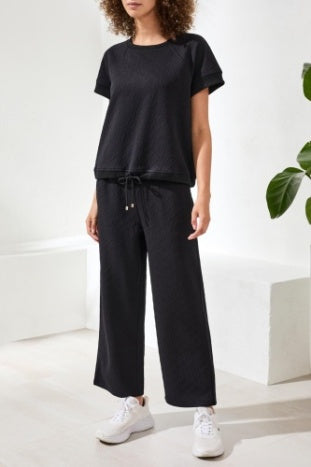 Crew Neck Top With Drawstring