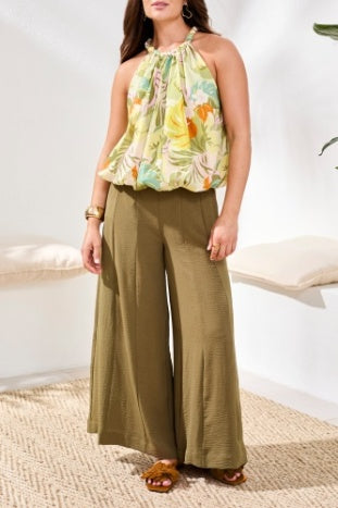 Sleeveless Lined Bubble Blouse